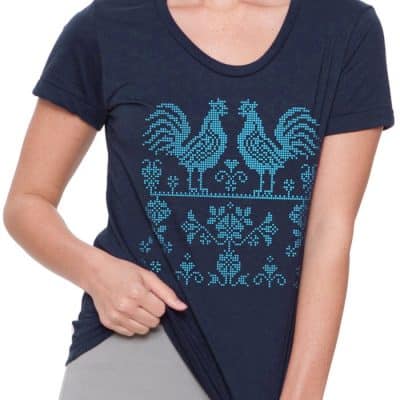 Blue Rooster Ukrainian Embroidery T-shirt