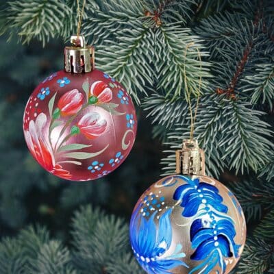 Handpainted Ukrainian Folk Art Christmas Ornaments